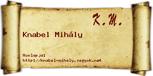 Knabel Mihály névjegykártya
